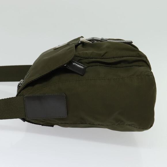 PRADA Shoulder Bag Nylon Khaki Silver - Picture 4 of 12